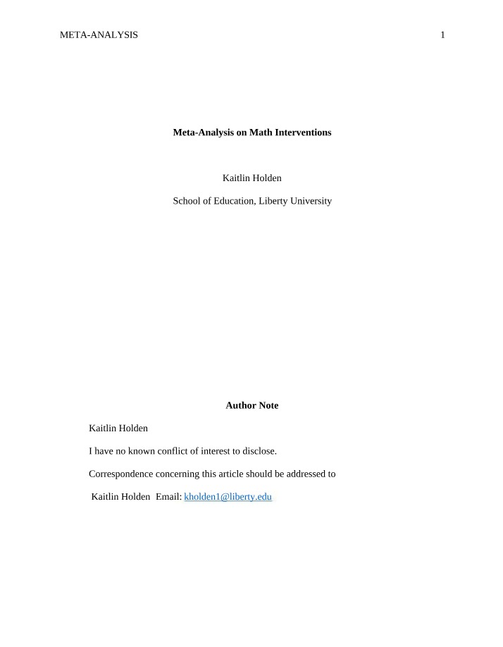 Research Meta-Analysis