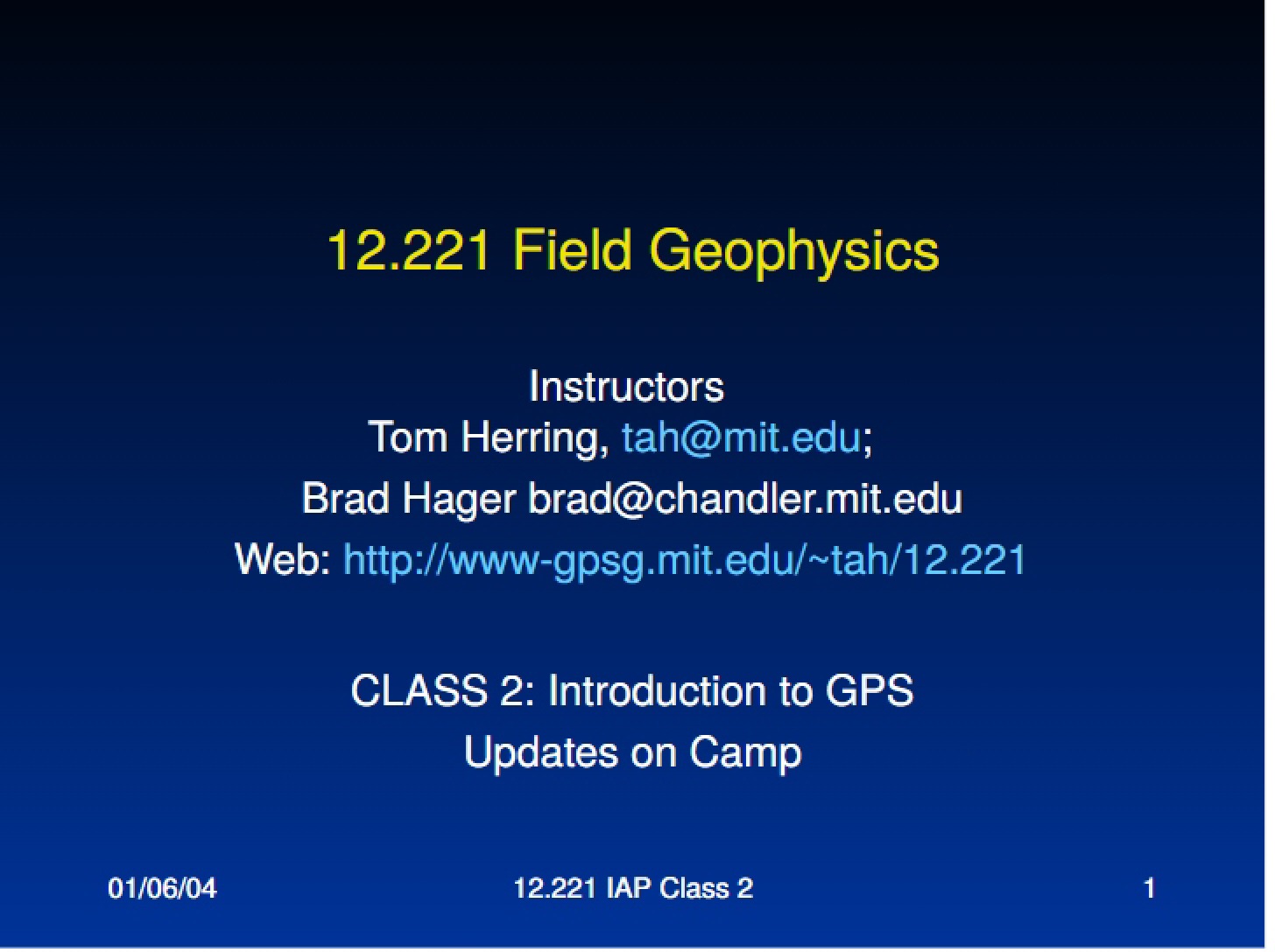 Course Session Notes