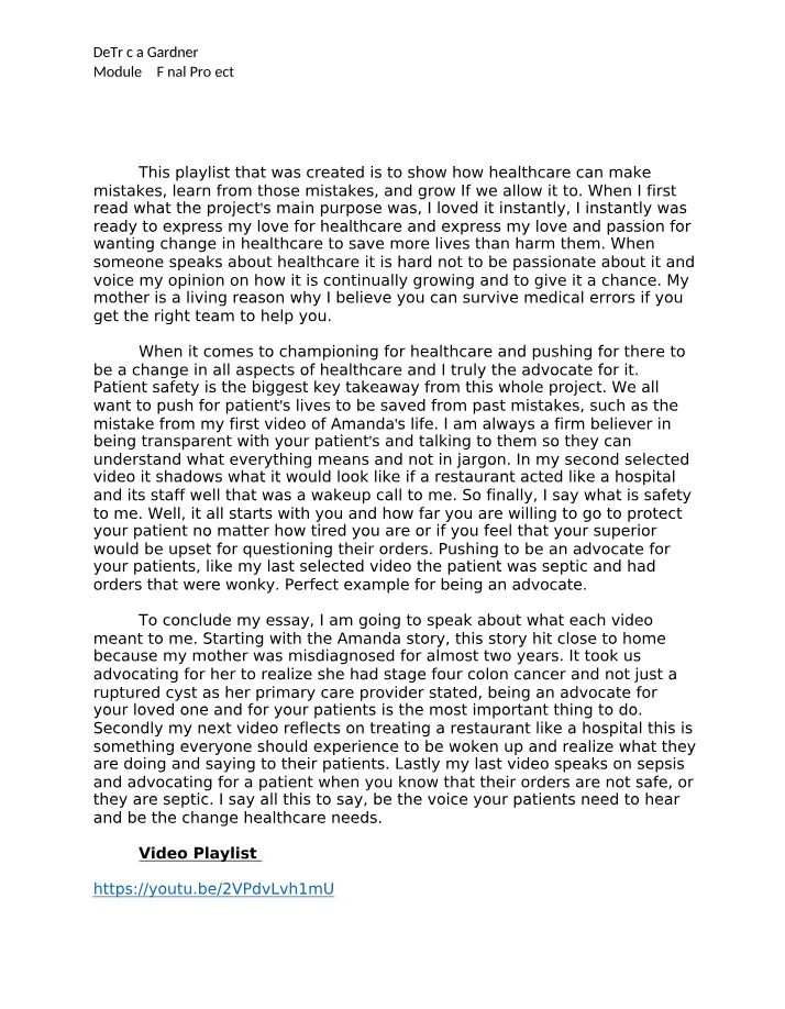 Patient Safety Advocacy - Lessons from Healthcare Mistakes
