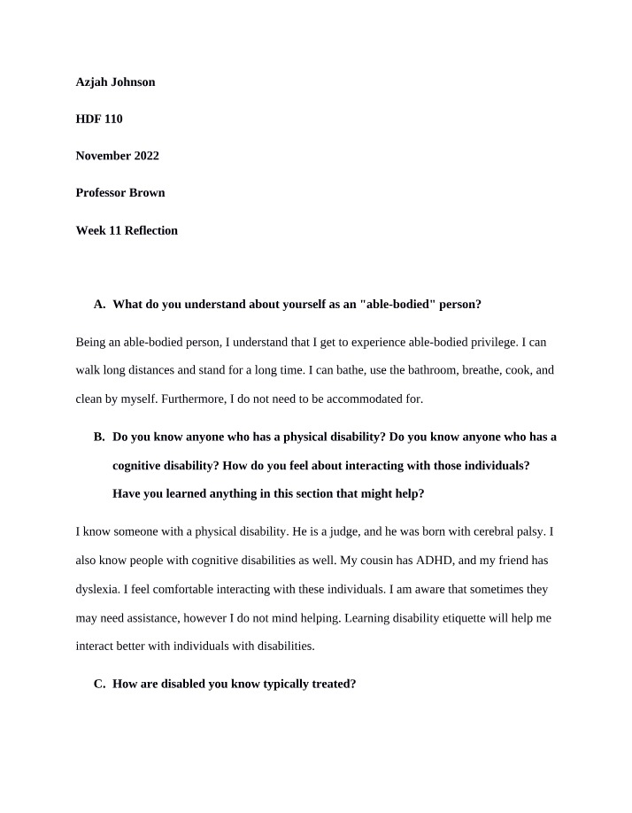 Reflection for Week 11