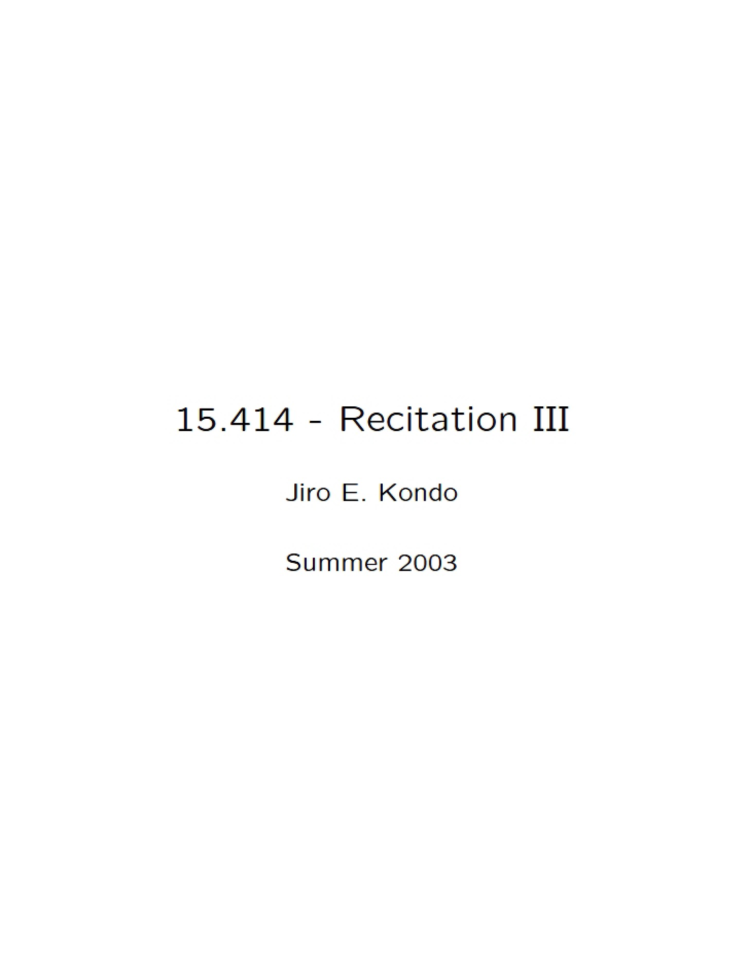 Recitation No. 3