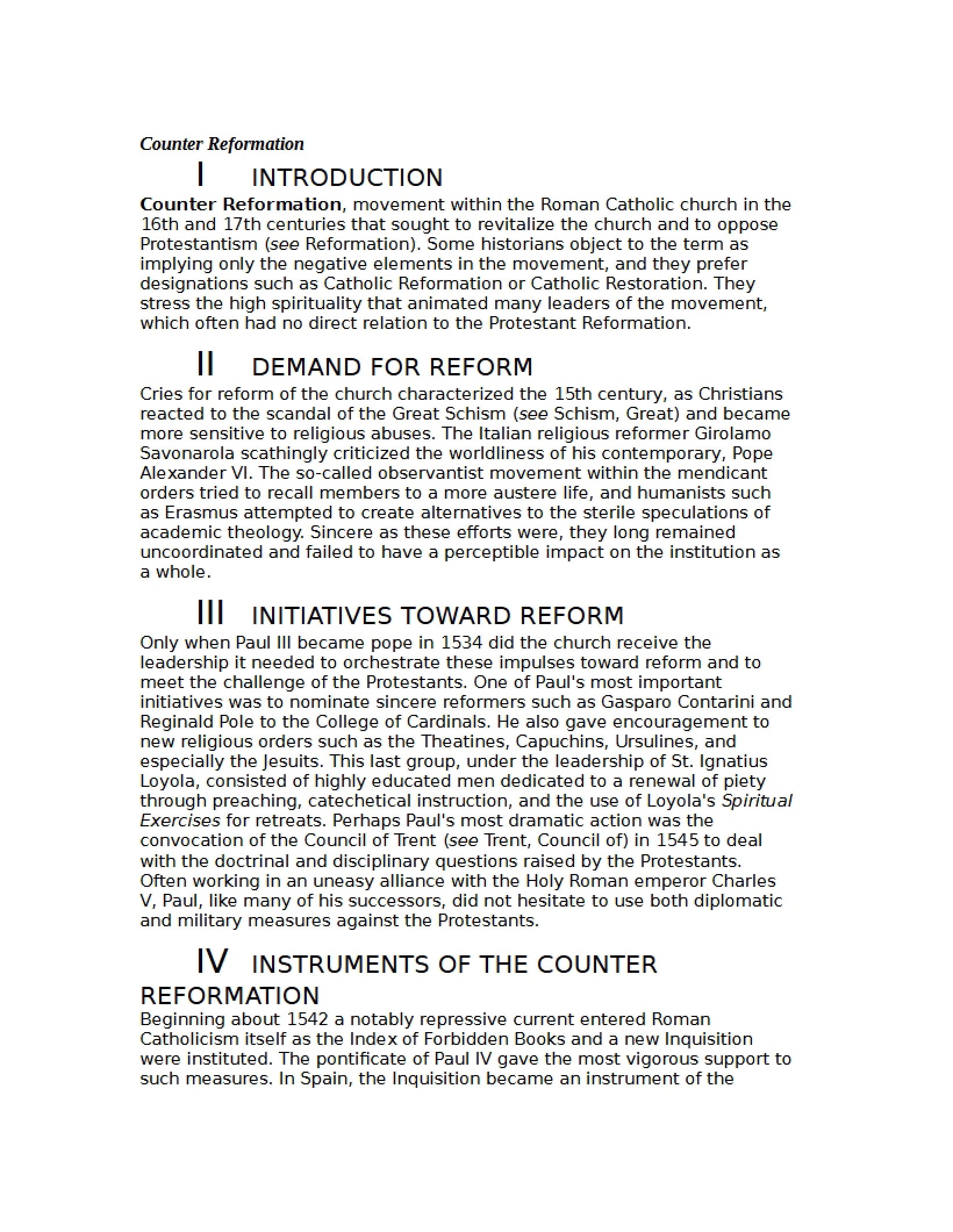 Course Notes for Baroque and Enlightenment