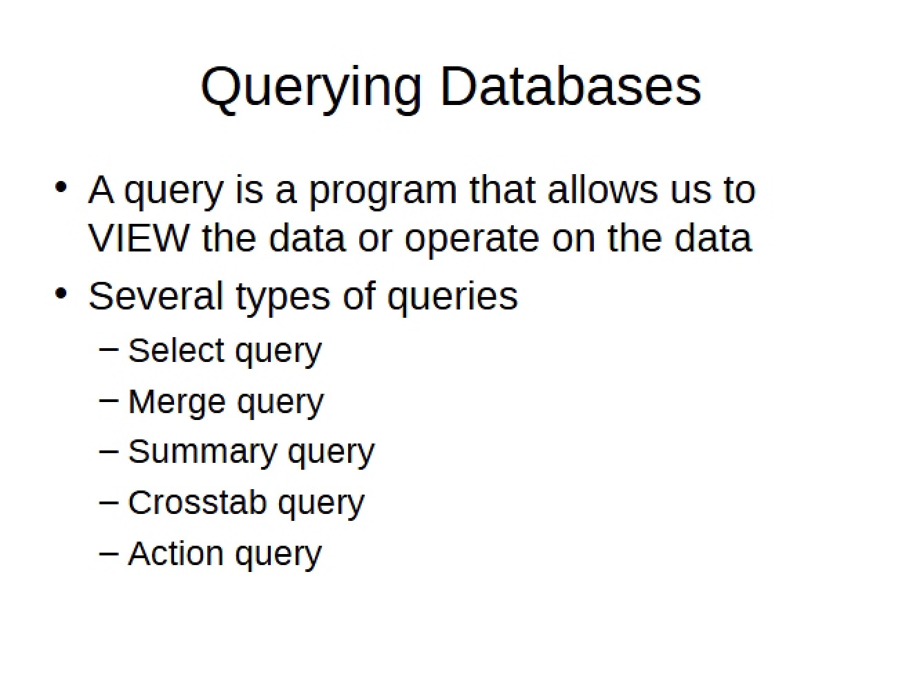 Database Querying