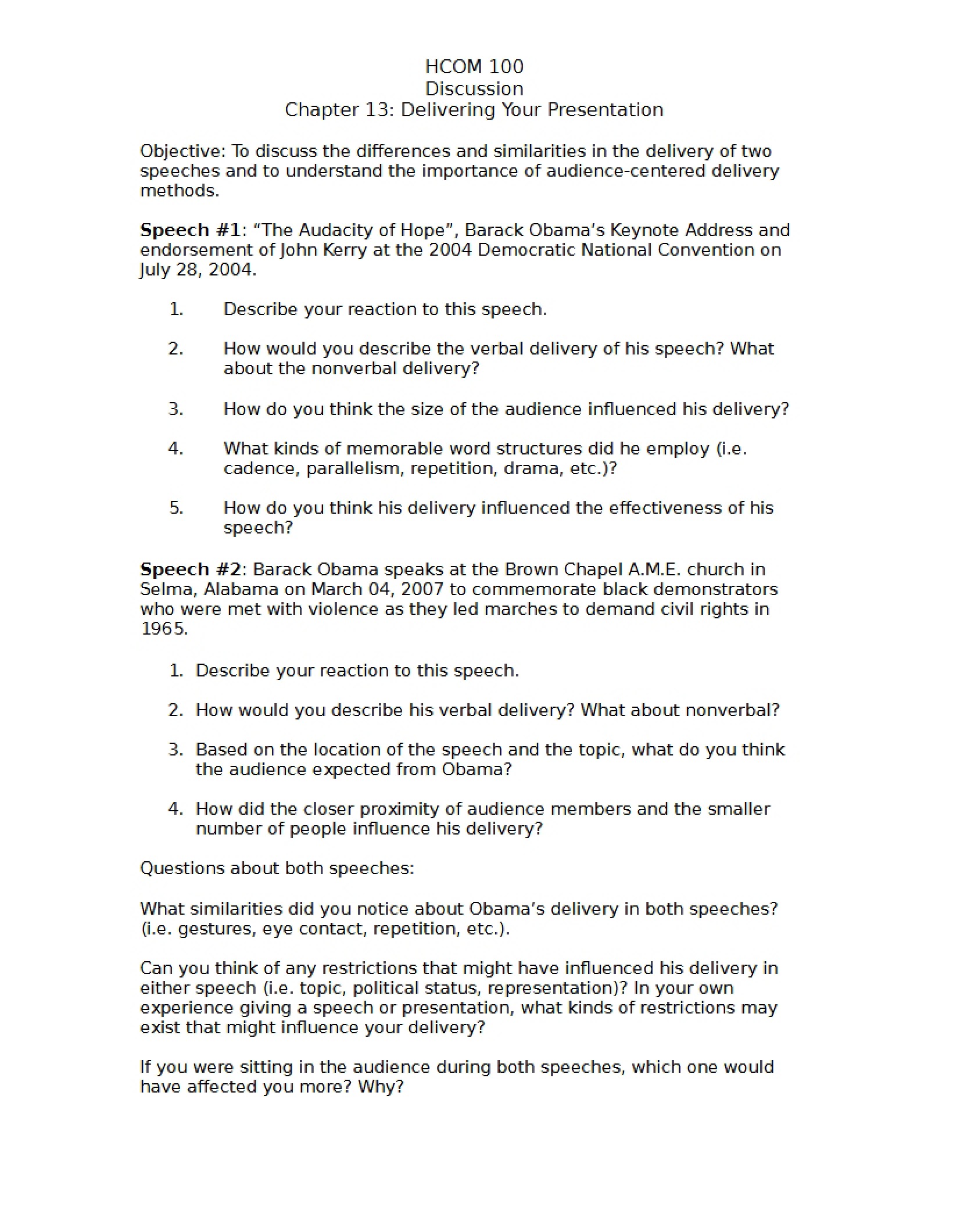 Questions for Debriefing Ch. 13
