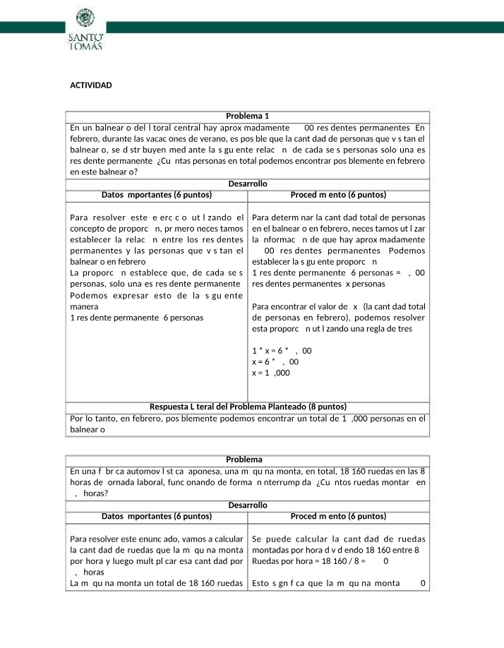 Problemas de Proporción - Actividad