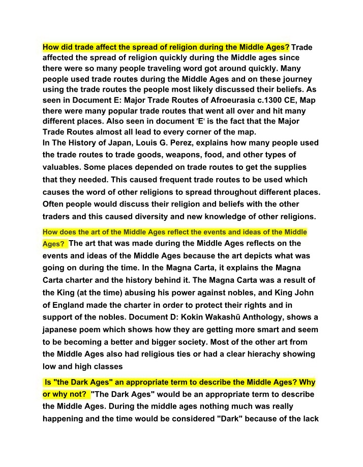 HISTORY - Course Notes