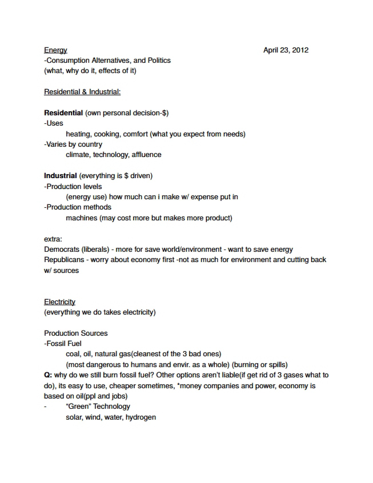 Overview of Energy Sources