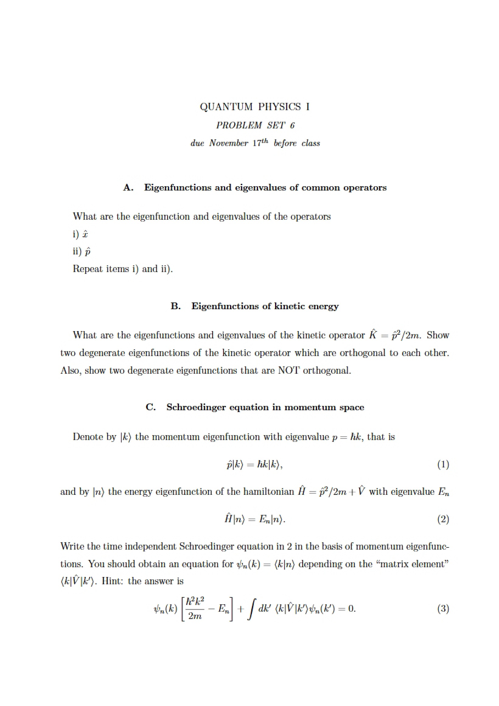 Sixth Problem Collection