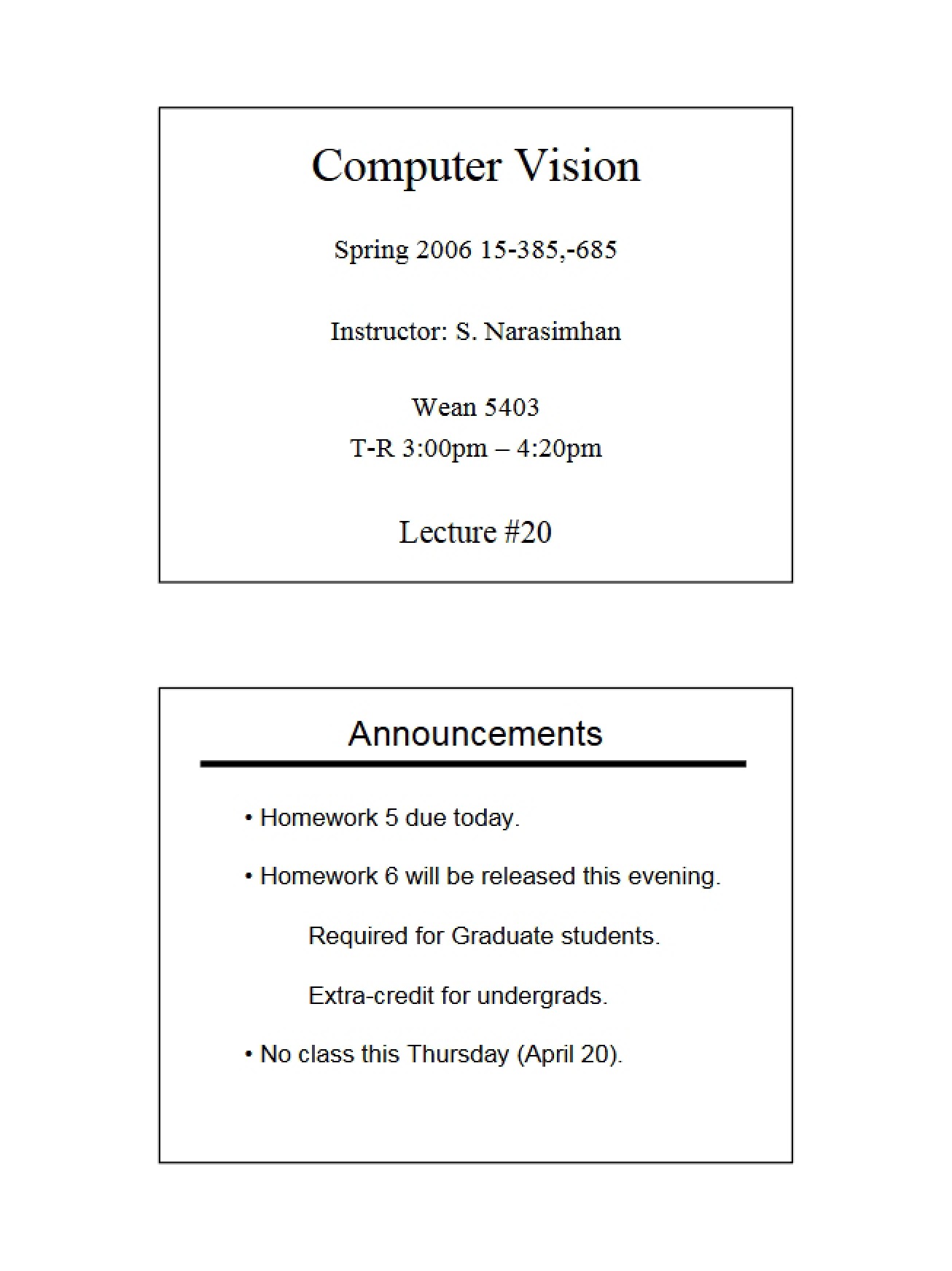 Computer Vision Class 10