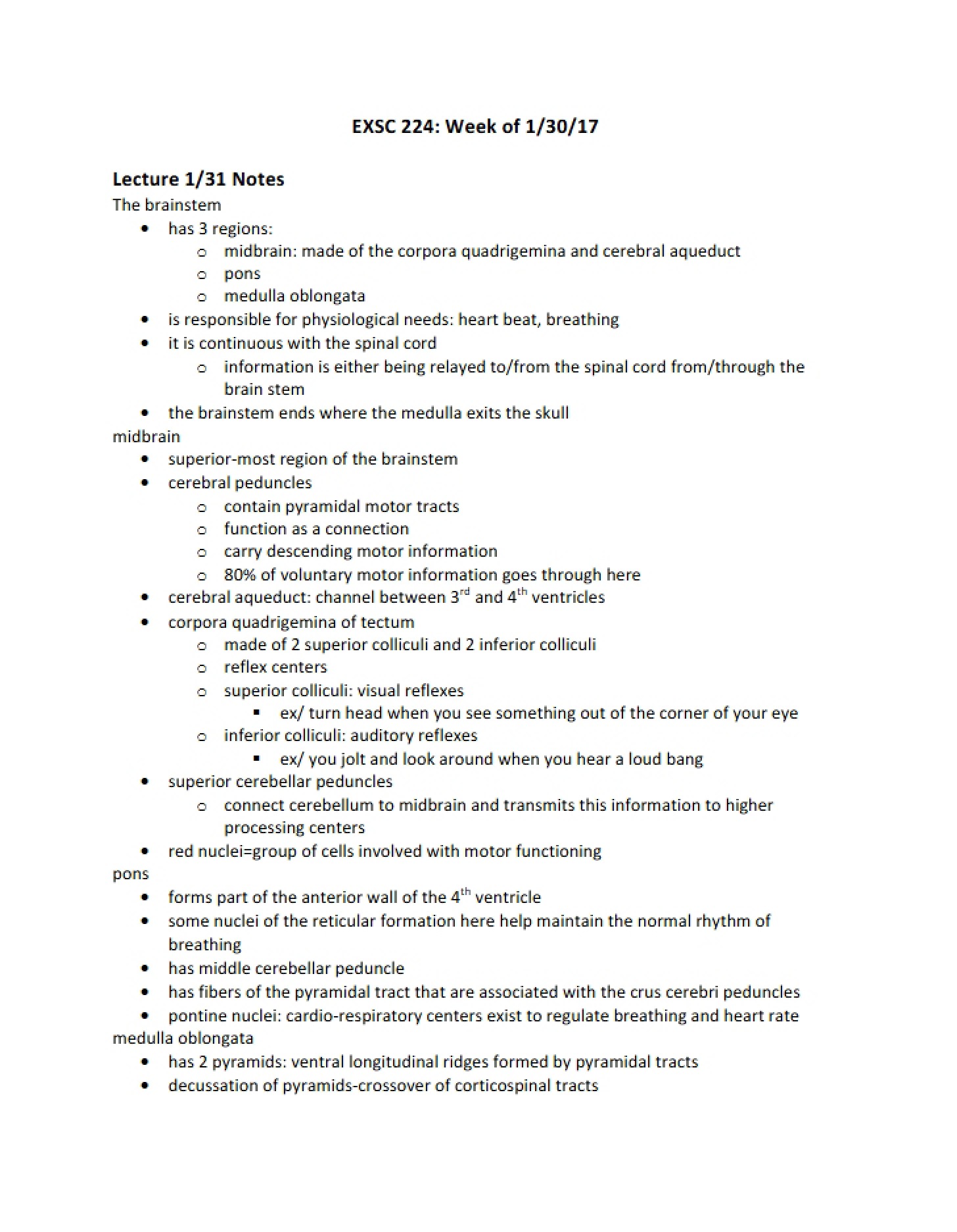 Class Notes Week Four