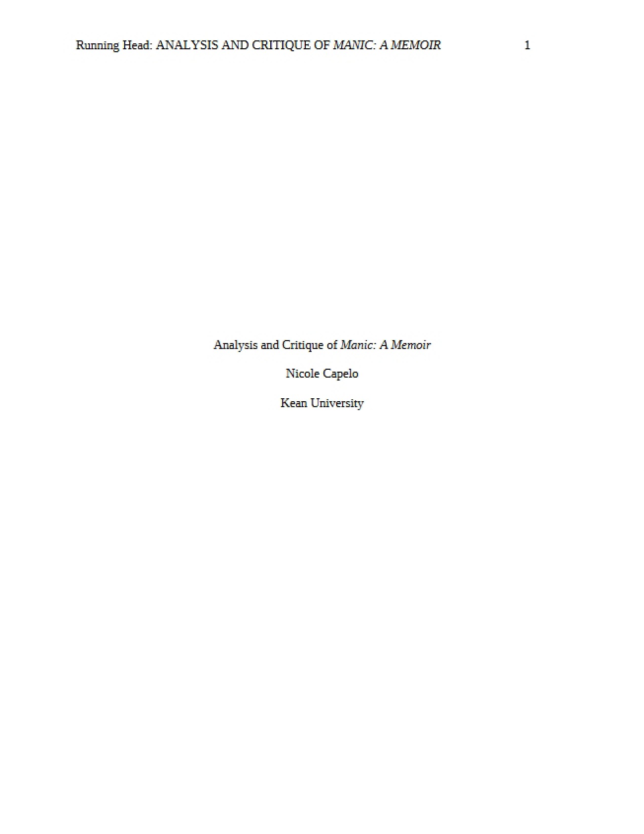 Analysis and Critique of the Manic State