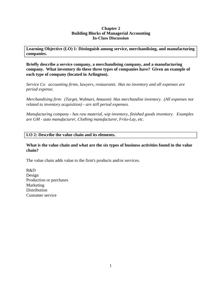 Chapter 2 Lecture Framework with Notes