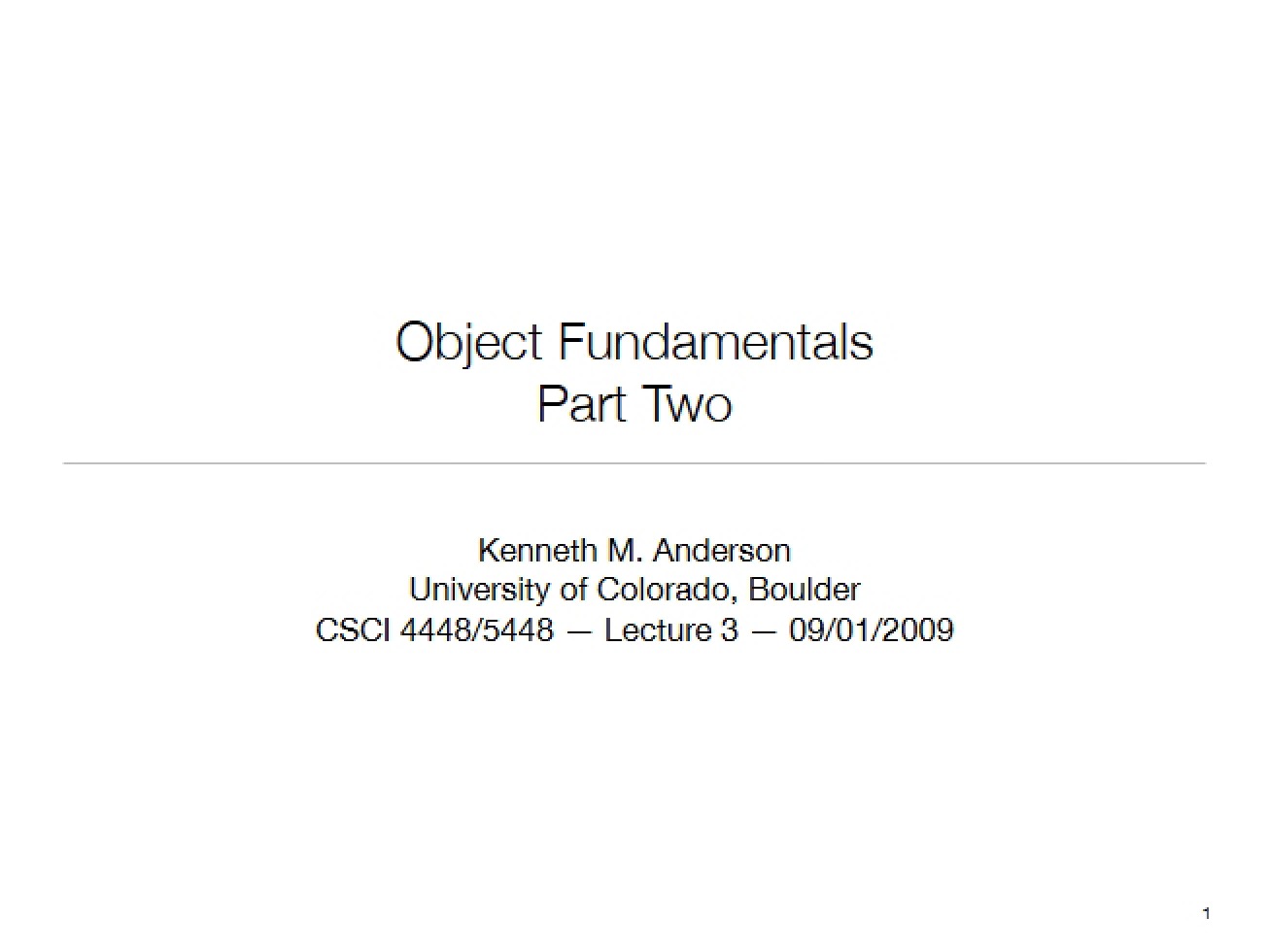 Second Part of Object Fundamentals