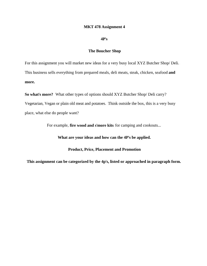 Assignment 4 - The Boucher Shop (MKT 478)