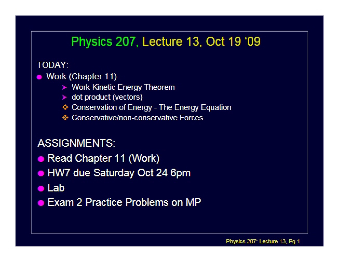 Lecture Thirteen
