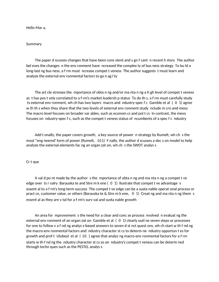 External Environment Analysis for Business Competitiveness