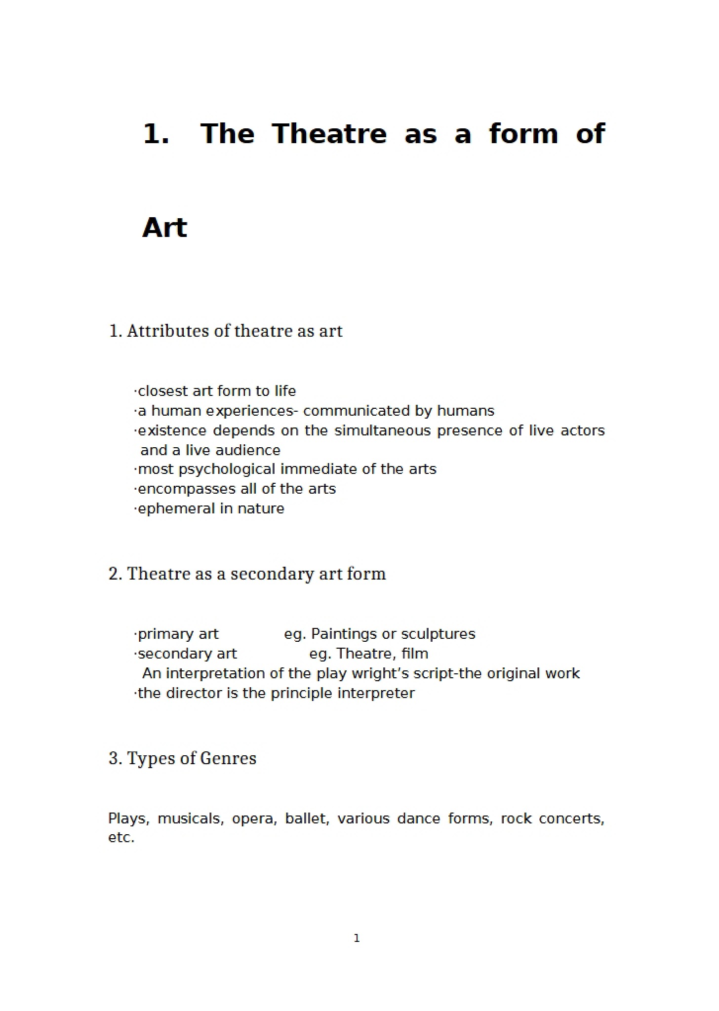 Theatre Arts