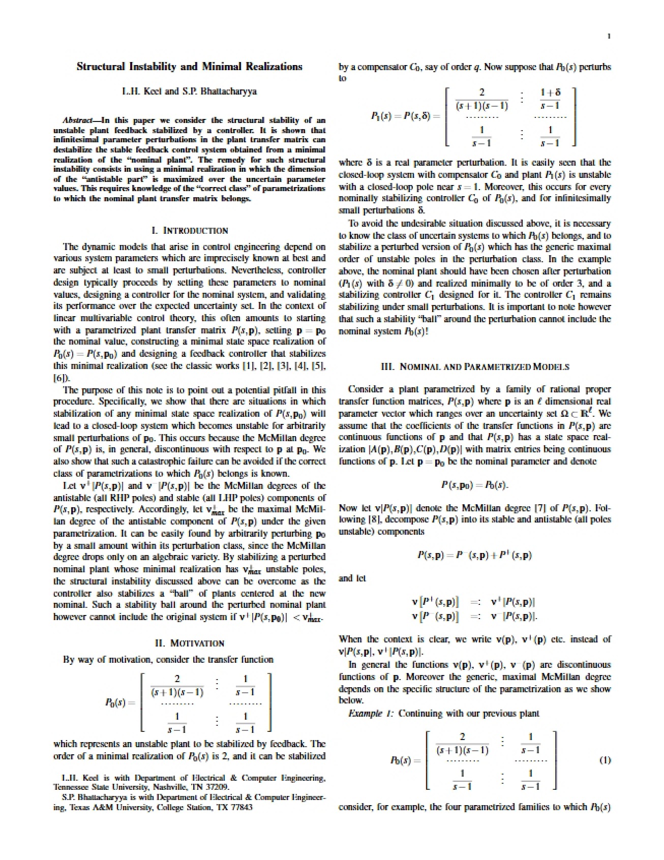 Minimal Final for Linear Control Systems