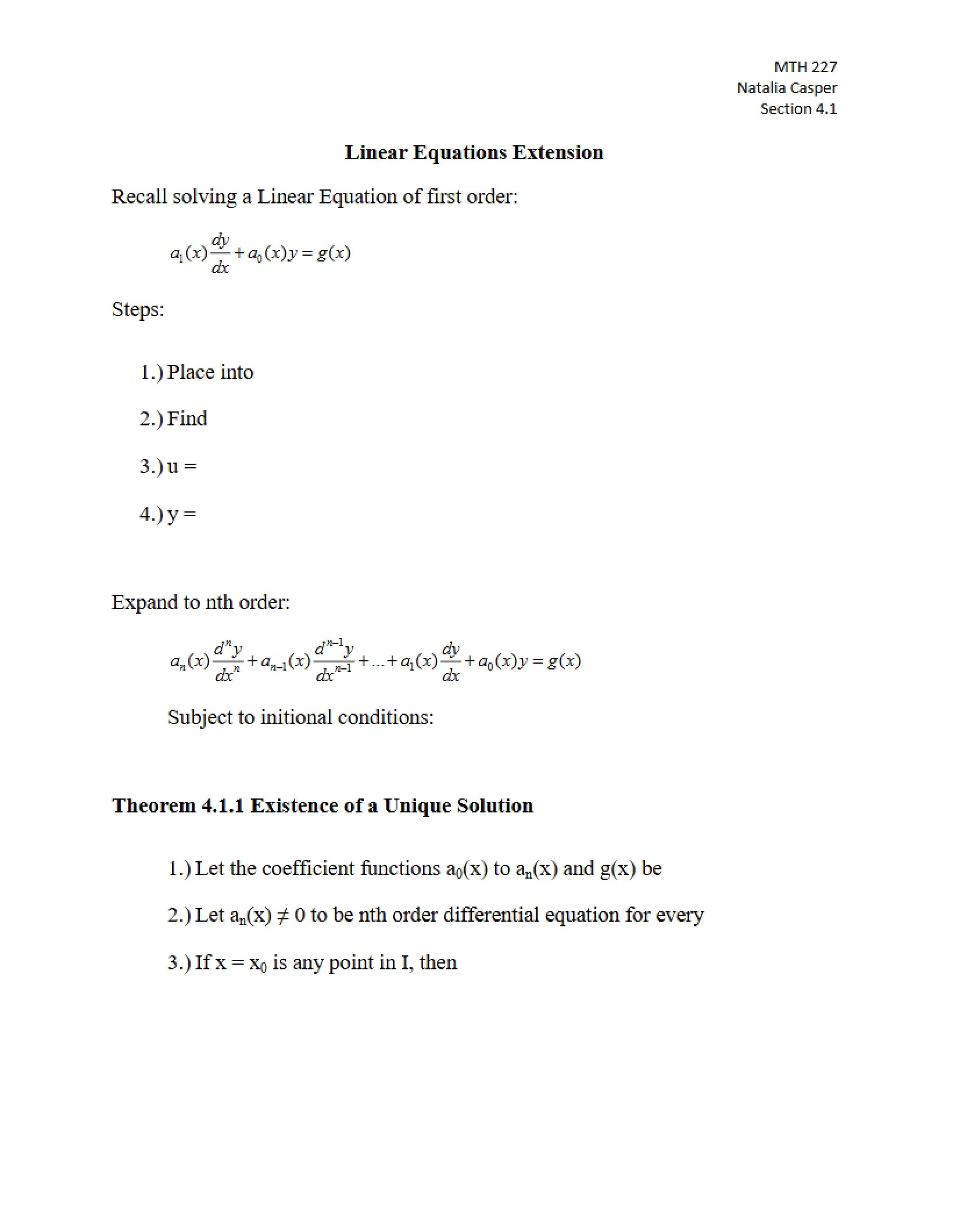 Extending Linear Equations