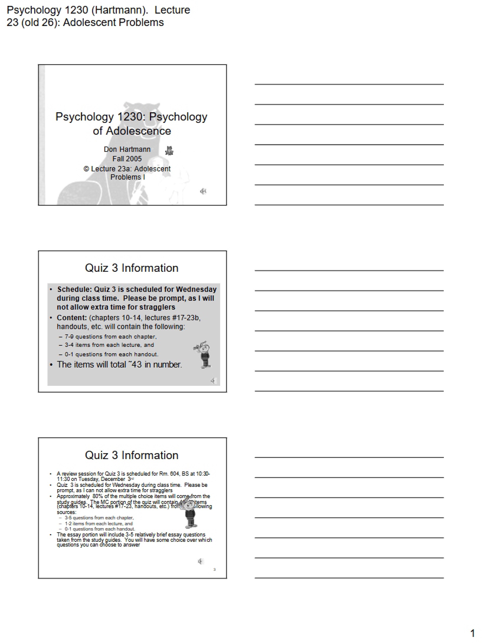 Psychology of Adolescence Notes - 7 Pages