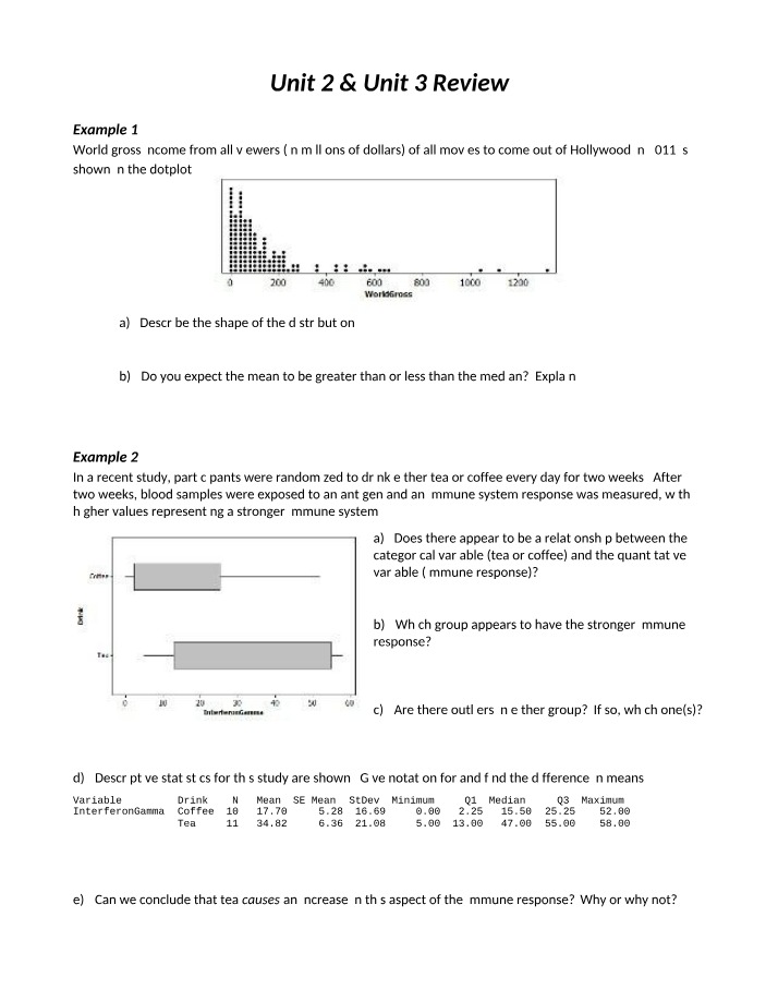 Units 2 & 3 - Review