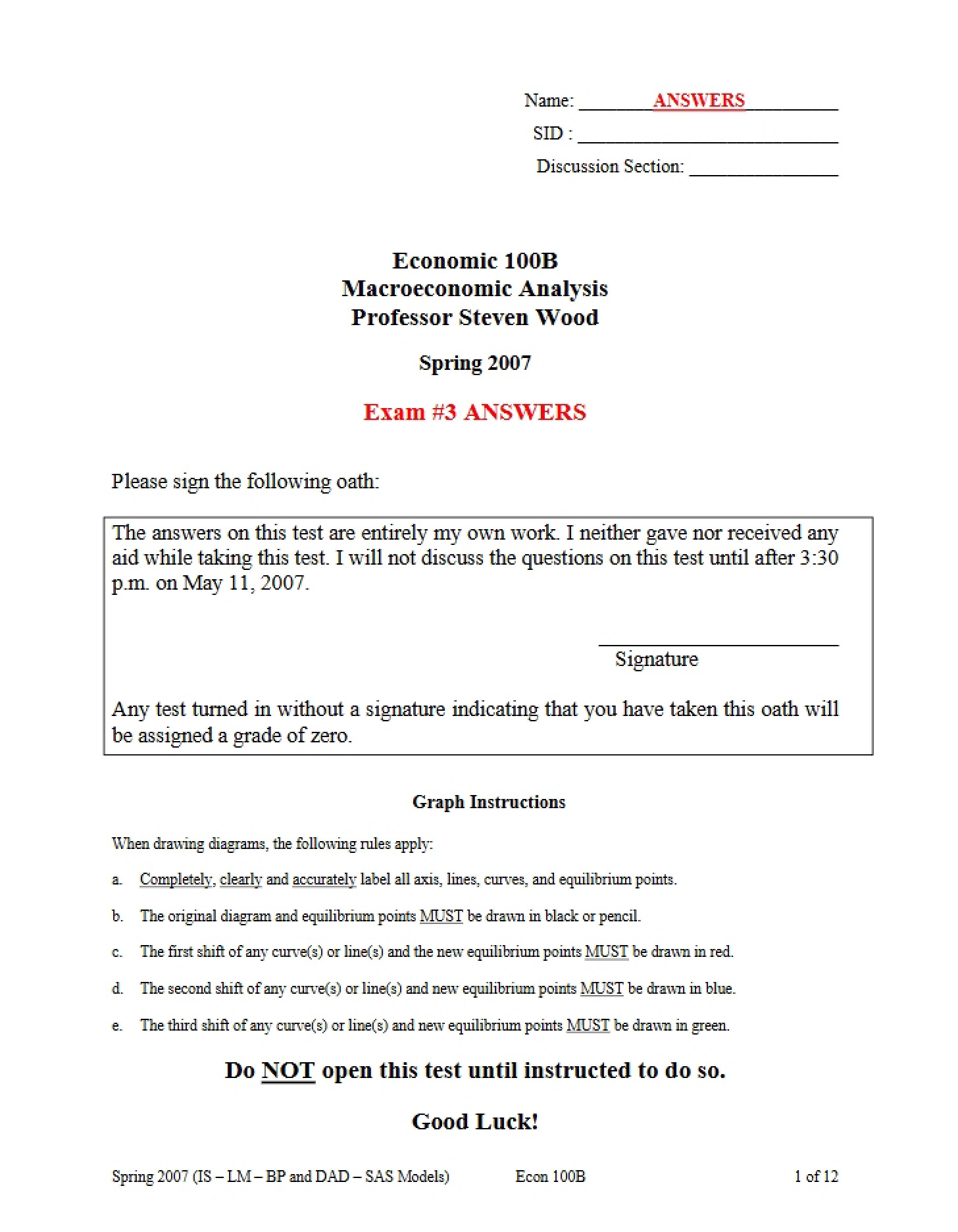 Course Examination
