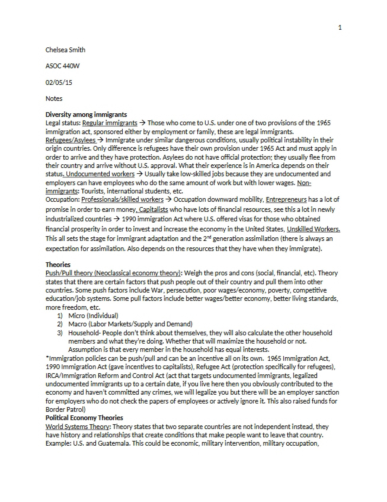 Stratification Seminar Notes