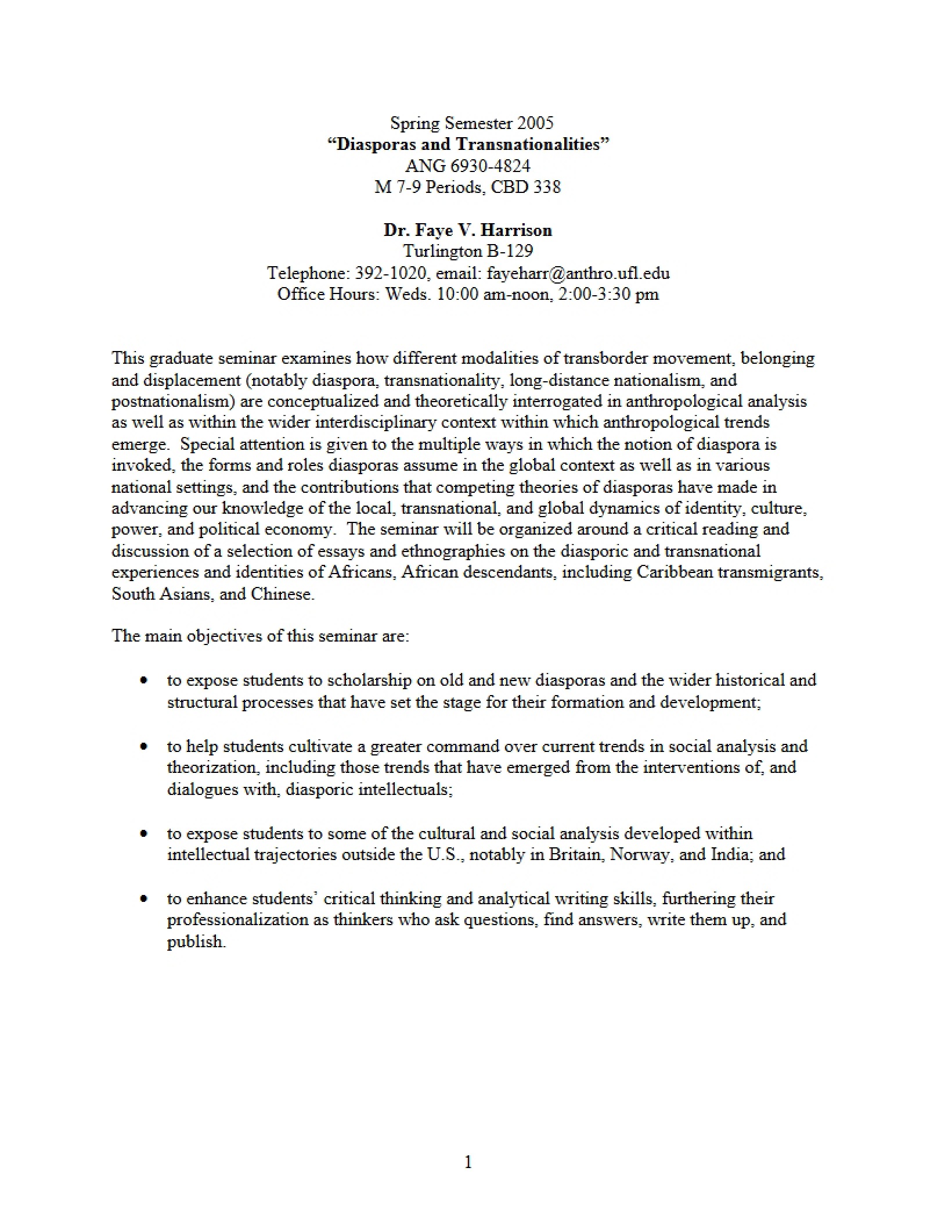 Transnationalities and Diasporas