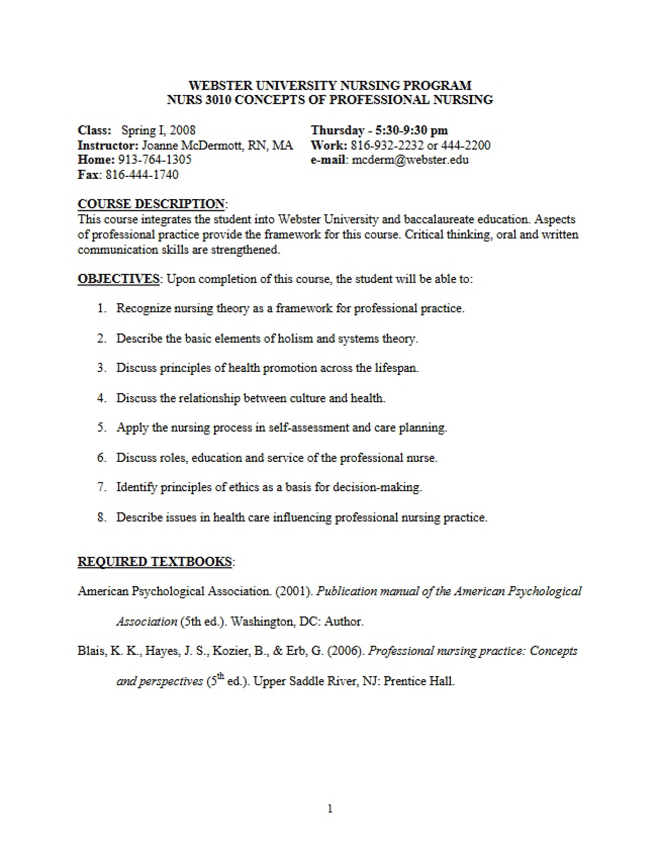Professional Nursing Concepts