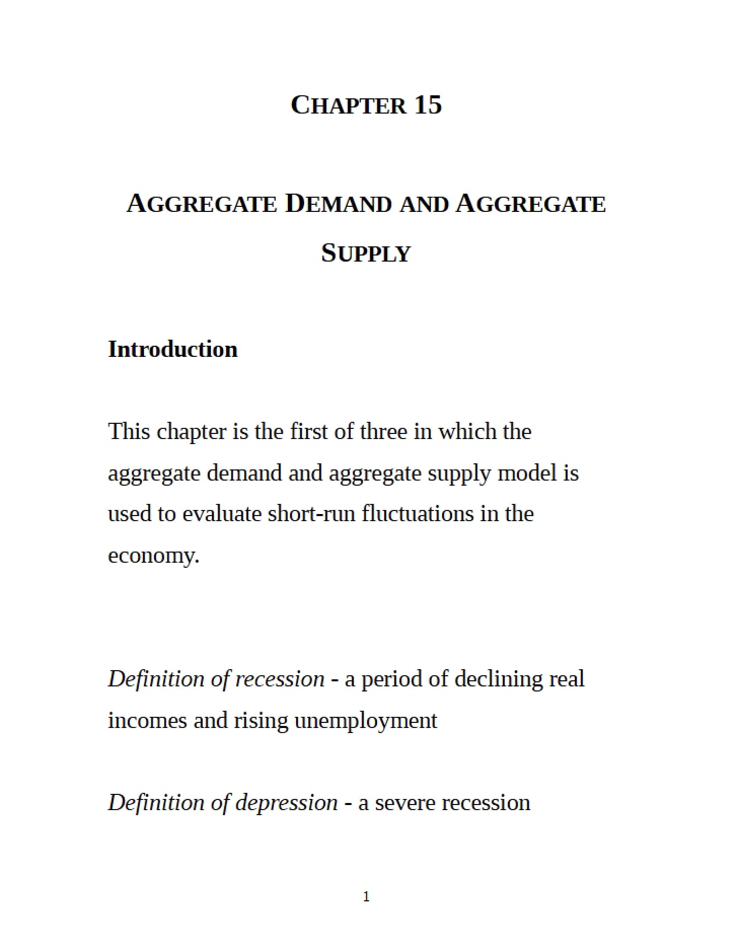 Supply and Demand (Aggregate)