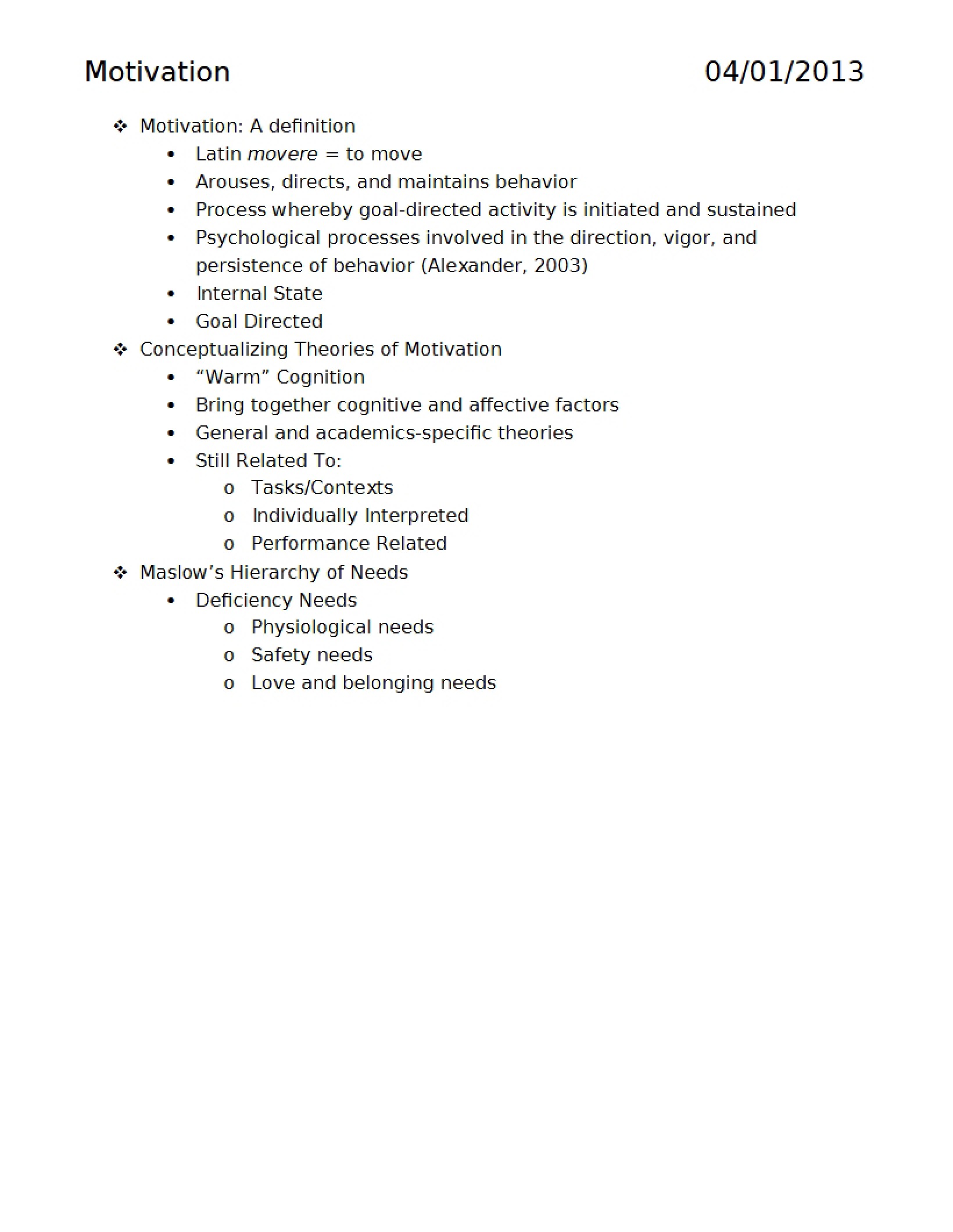 Motivation Concepts