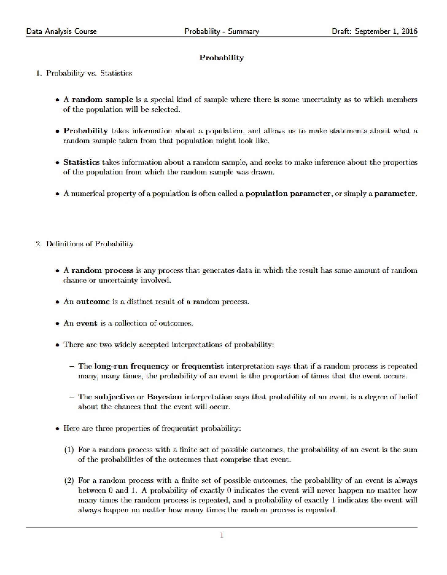 Probability Summary (v3)
