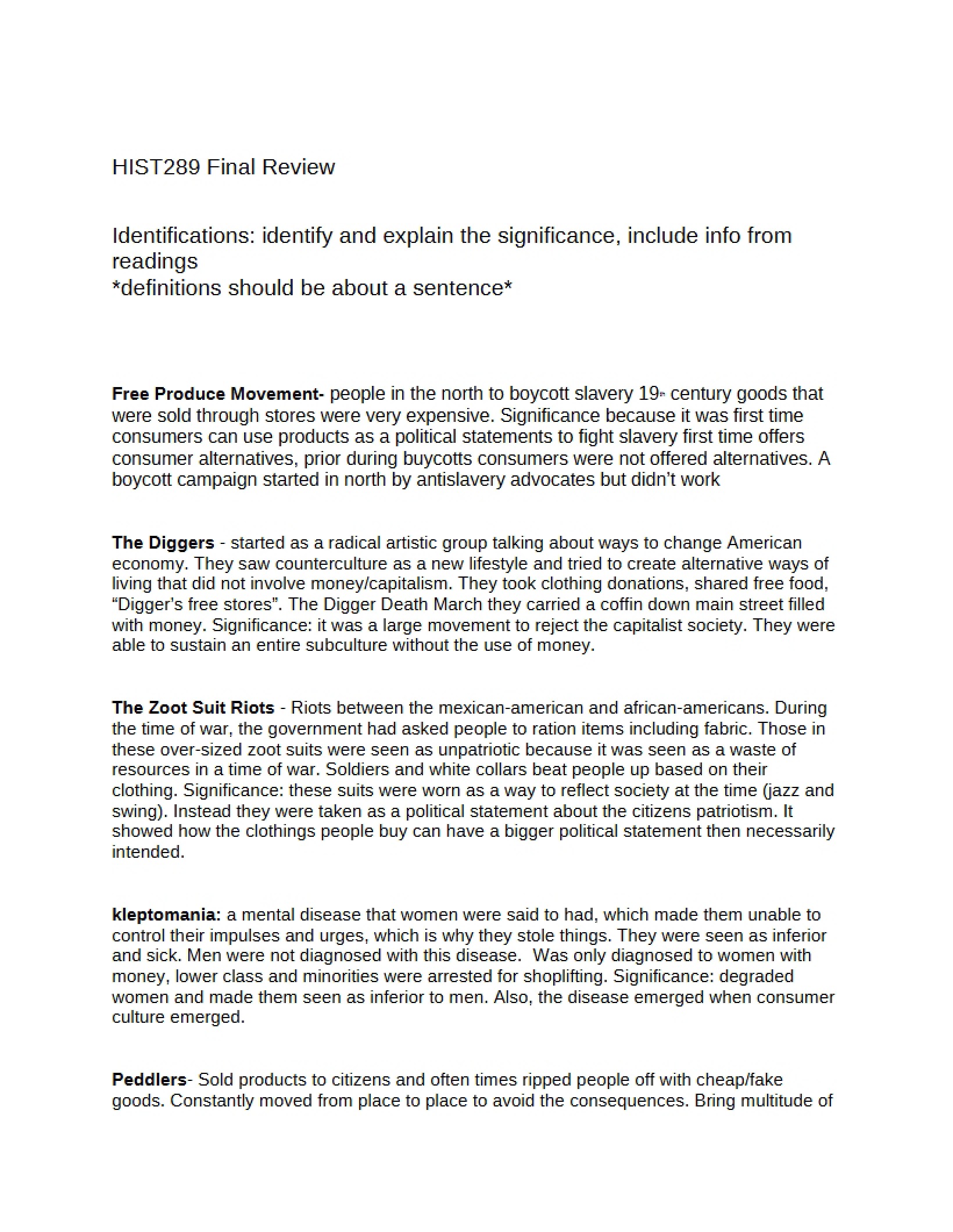 Final Exam Review
