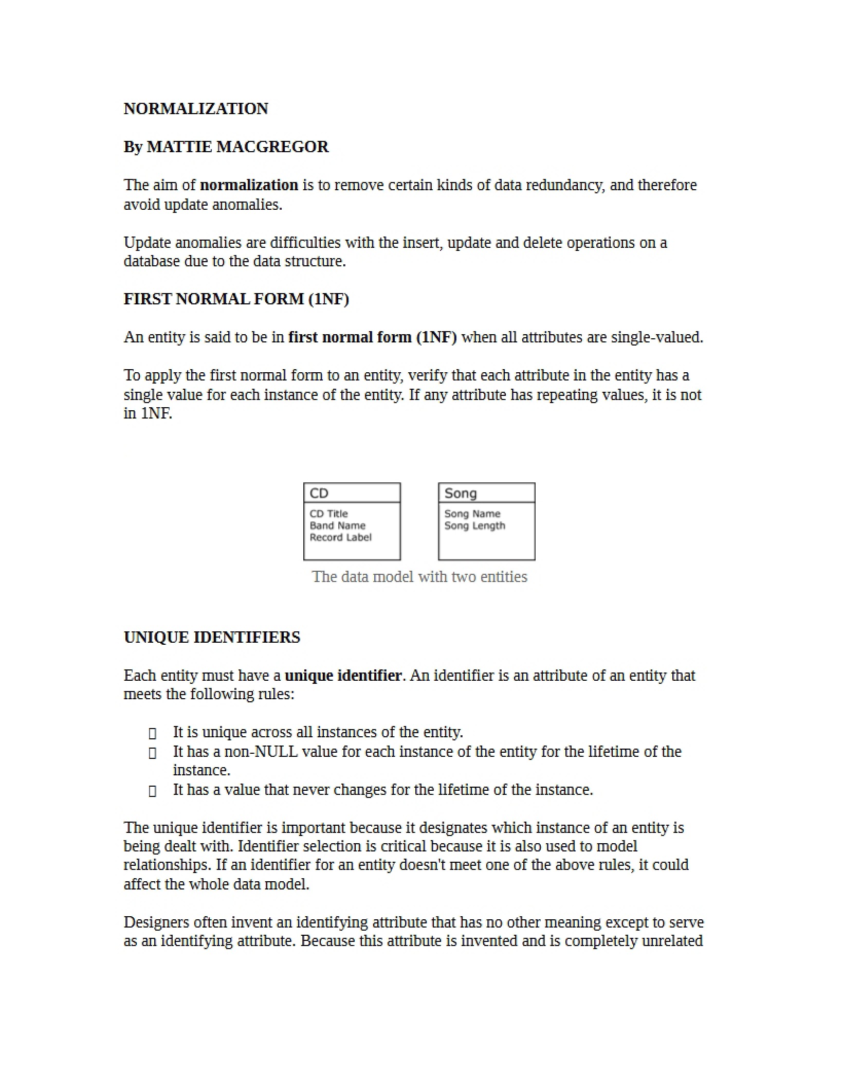 Normalization Concepts