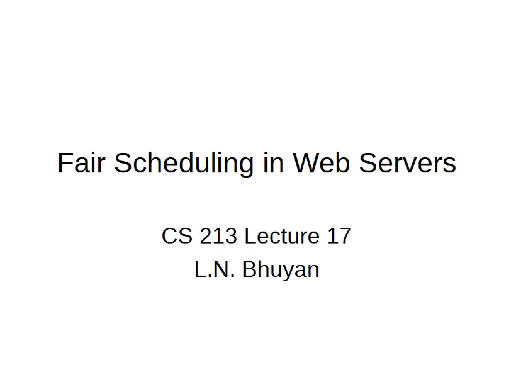 Web Server Fair Scheduling