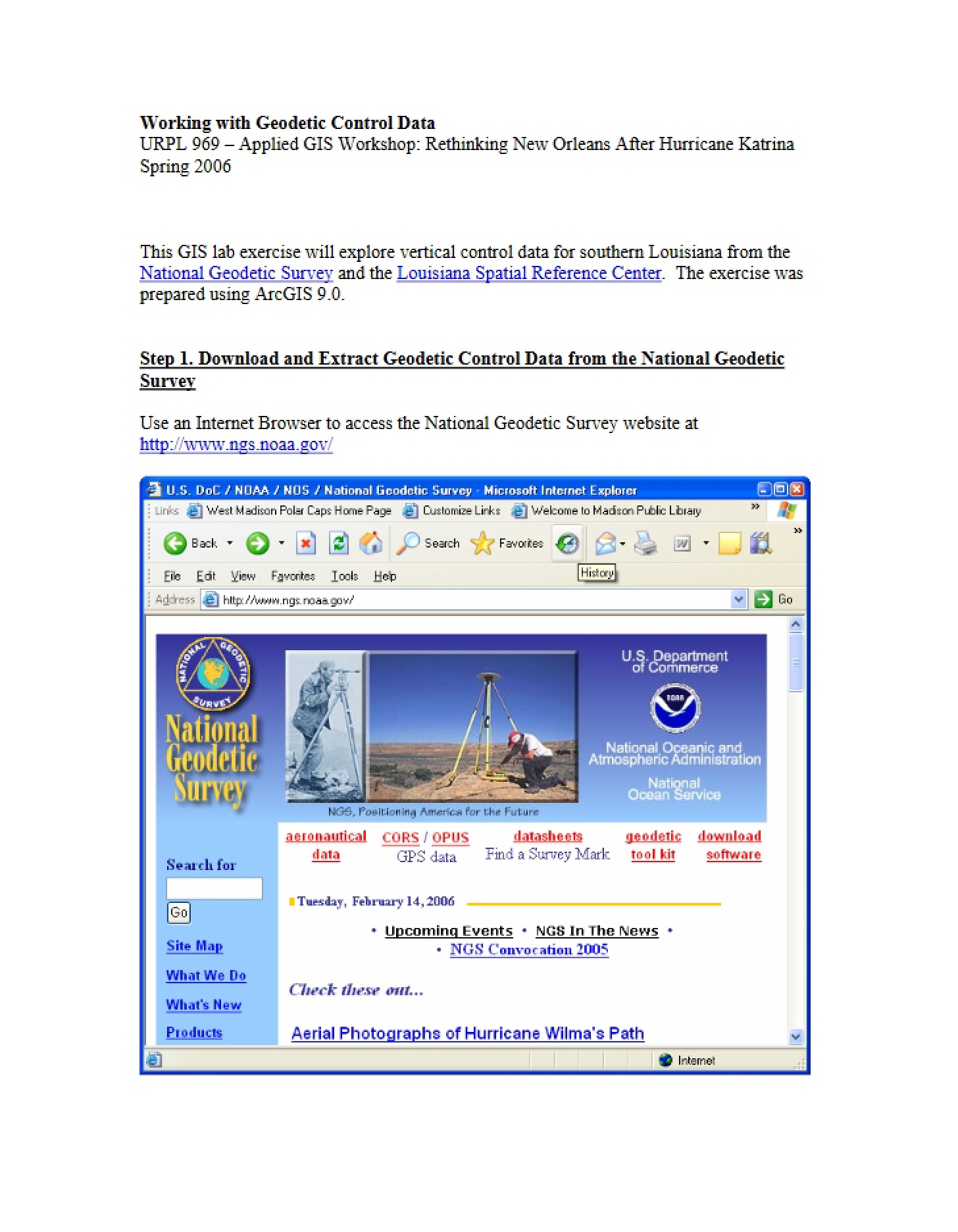 Geodetic Control Data Usage