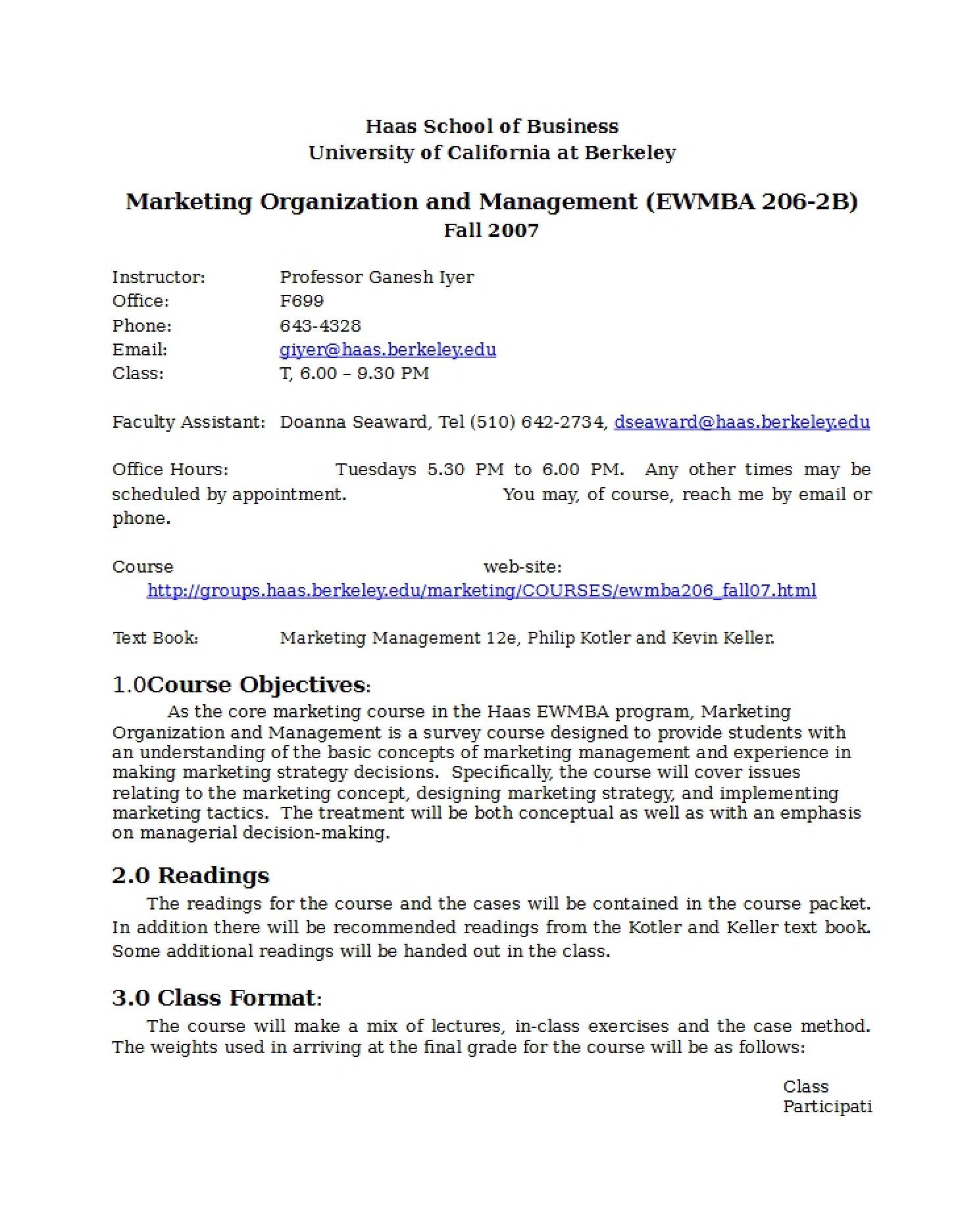 Management and Organization of Marketing