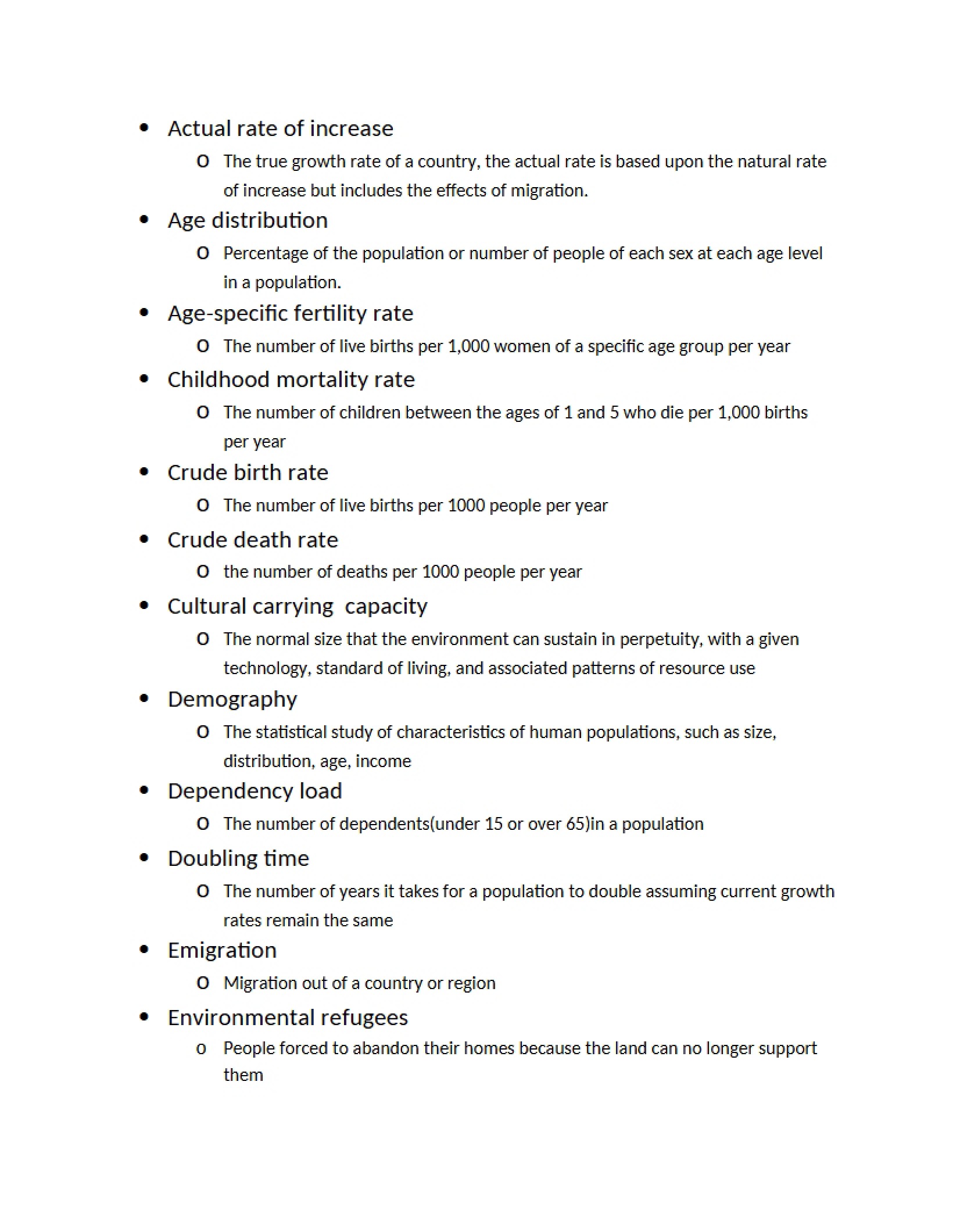 Environmental Biology Notes