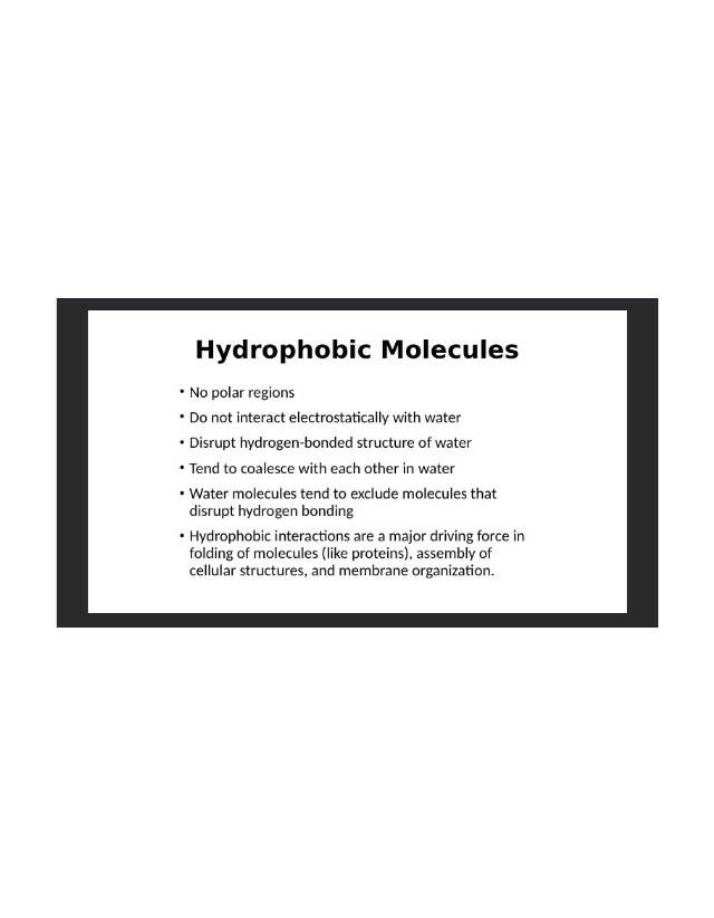 Molecules that are Hydrophobic