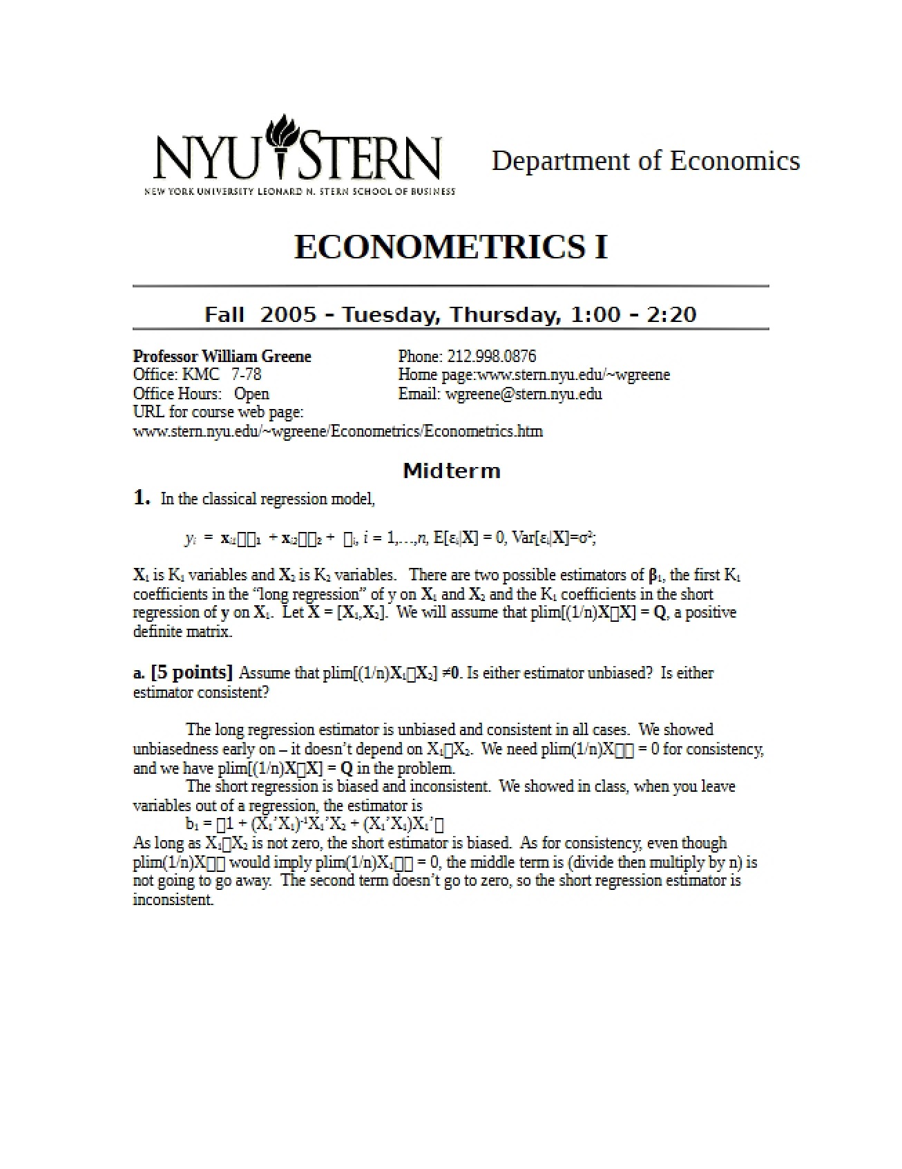 Midterm Solutions