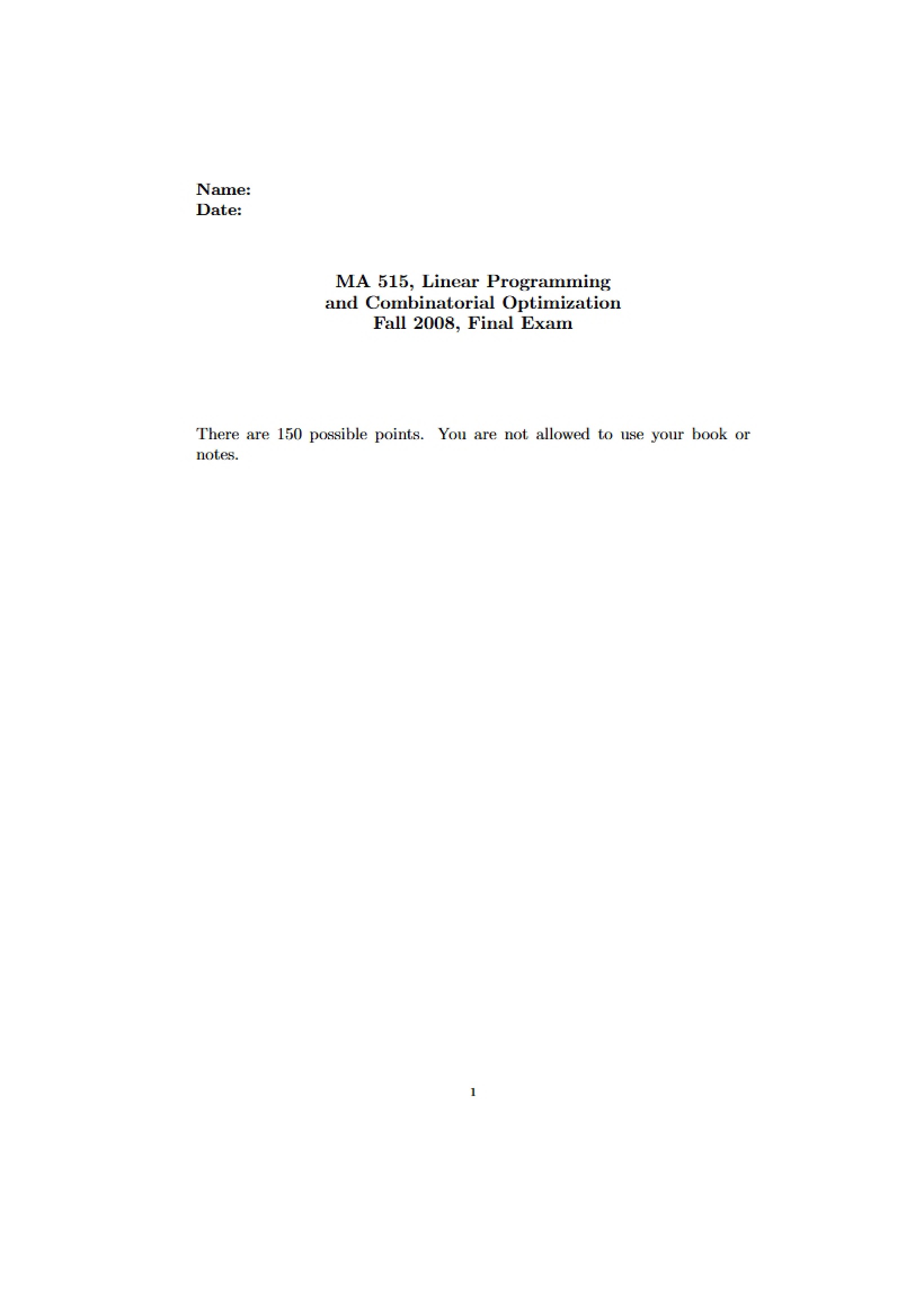 Final Exam (MA515)