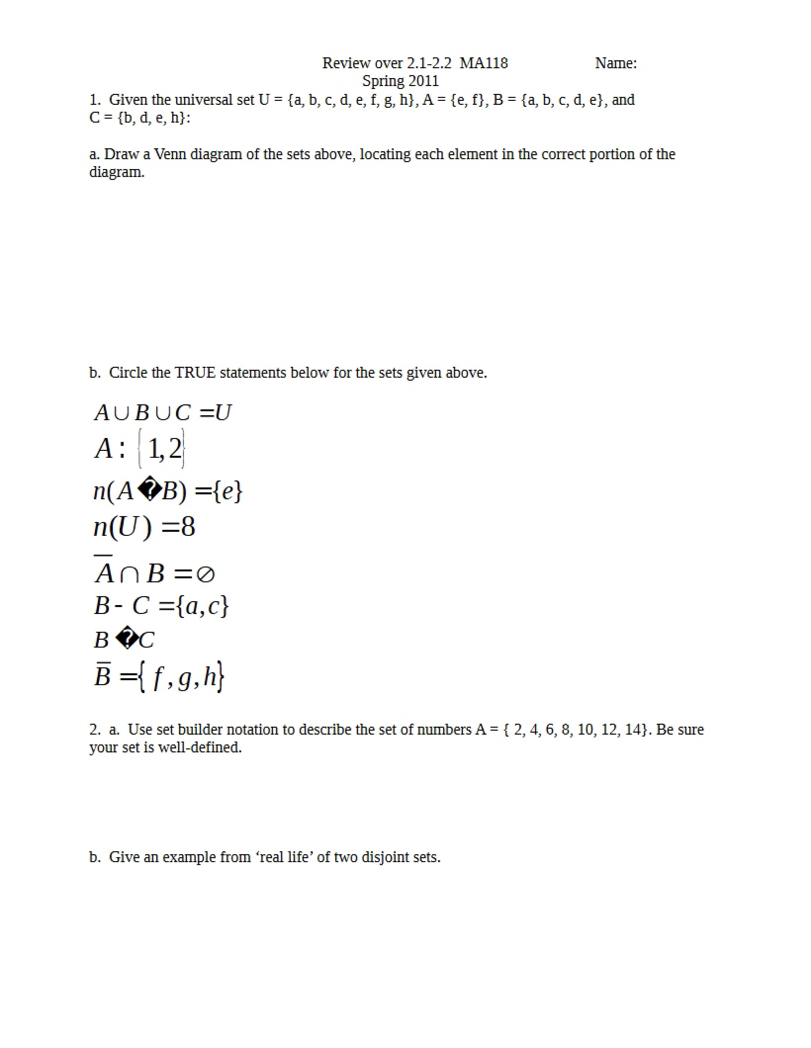 Math 118 Review Questions