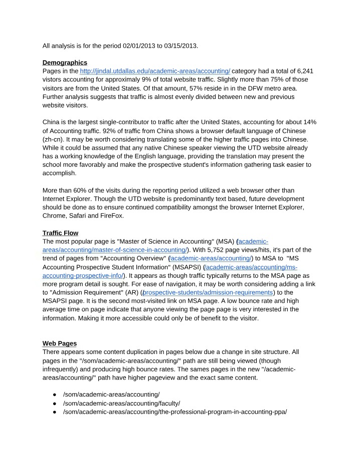 Key Findings - Website Traffic and Demographics