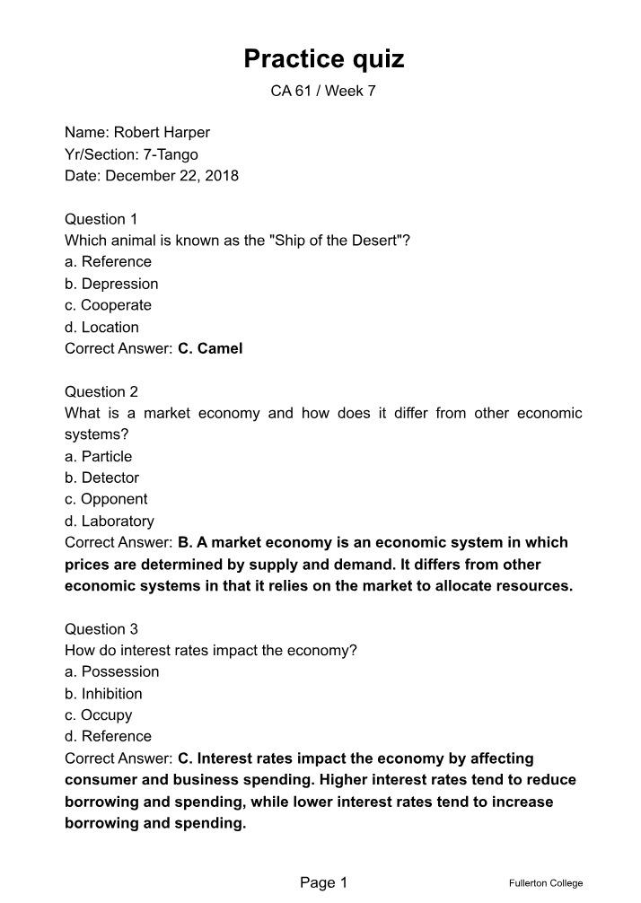 CA61 Course Document