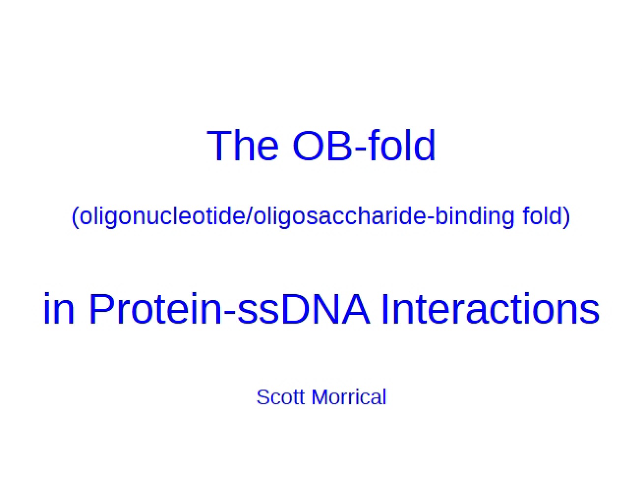 OB-fold Protein Structure