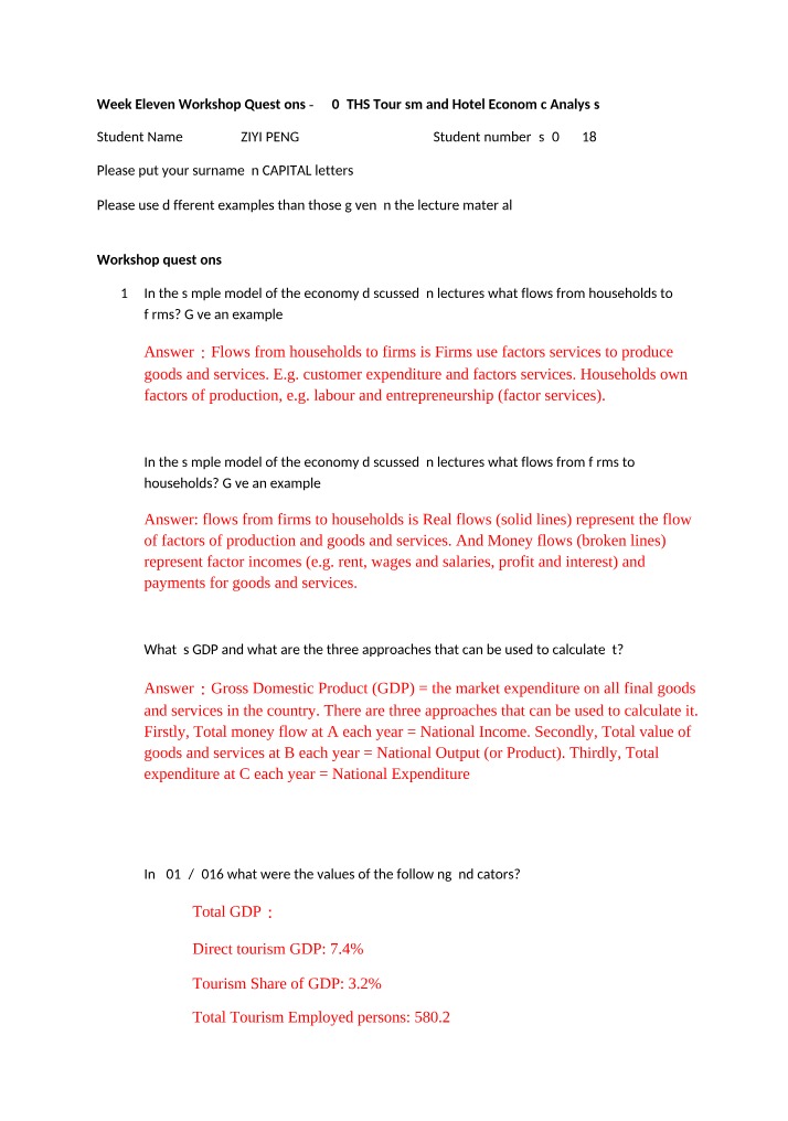 Workshop Questions for Week 11