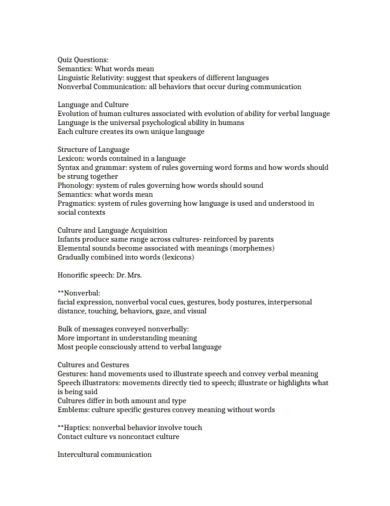 Quiz on Multicultural Psychology