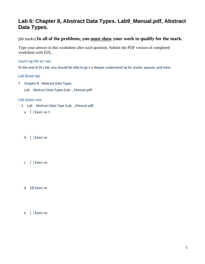 Worksheet for Lab 6