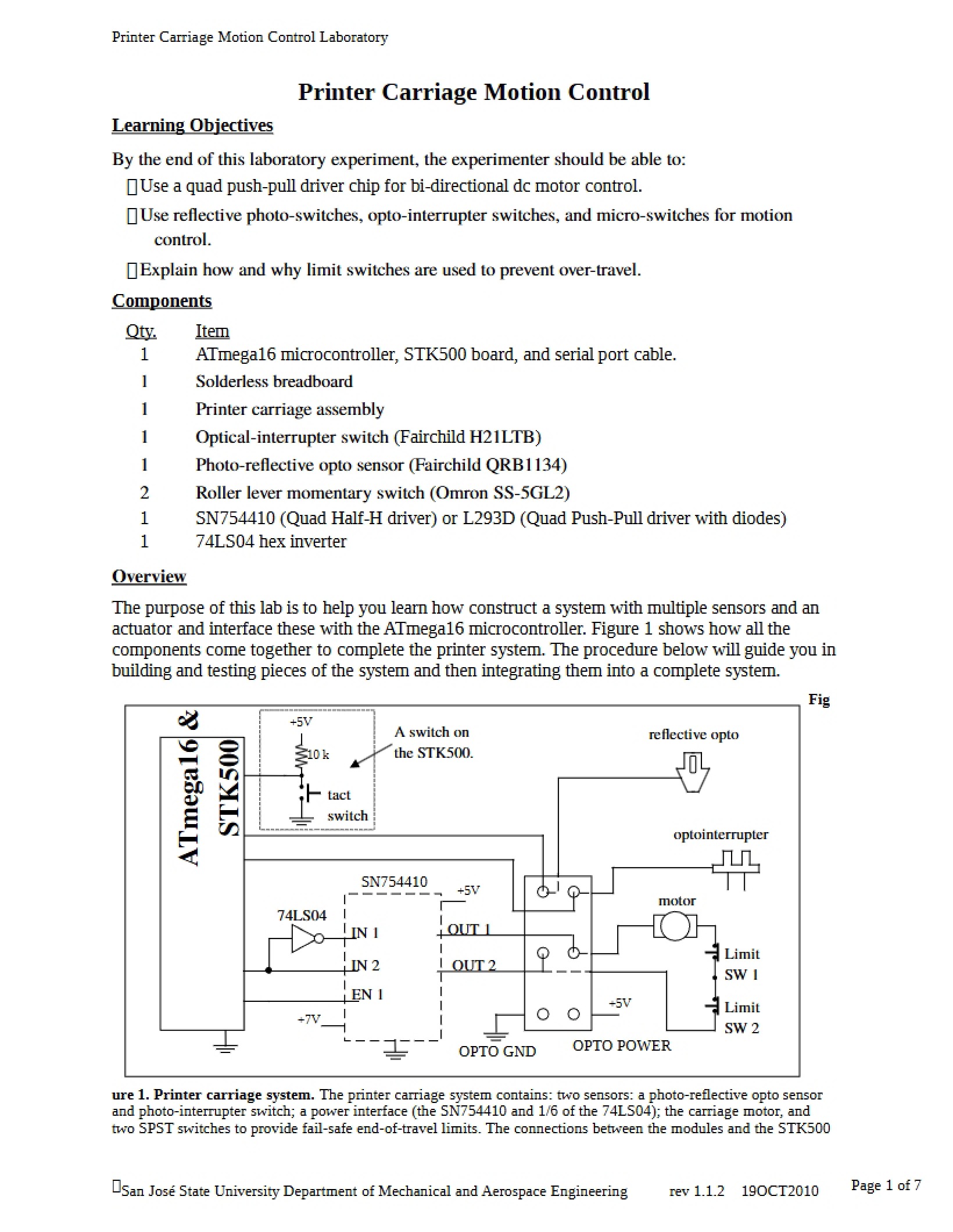 Motion Control for Printer Carriages