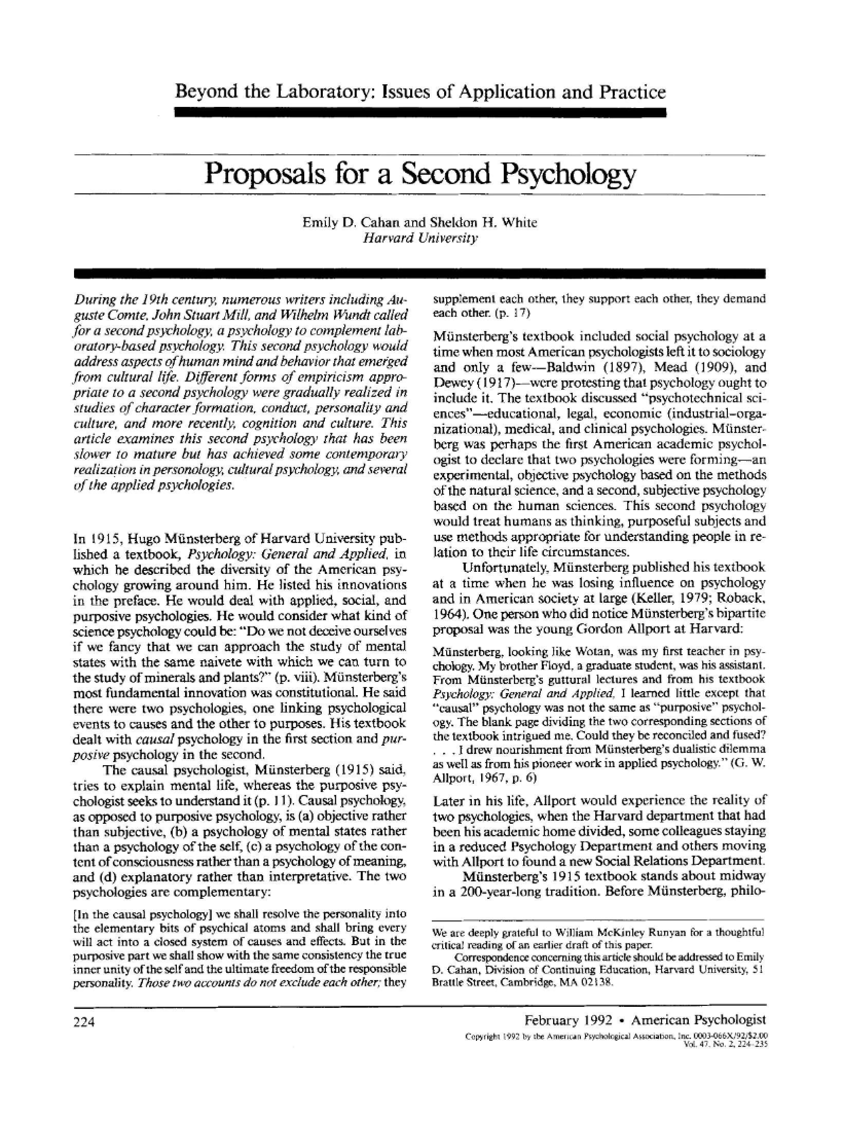 Scientific Psychology Study Guide